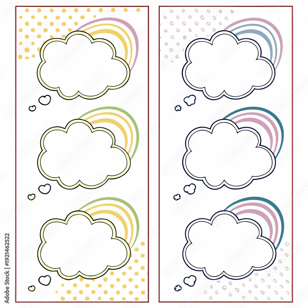 Obraz premium A colorful illustration of clouds and rainbows Vector