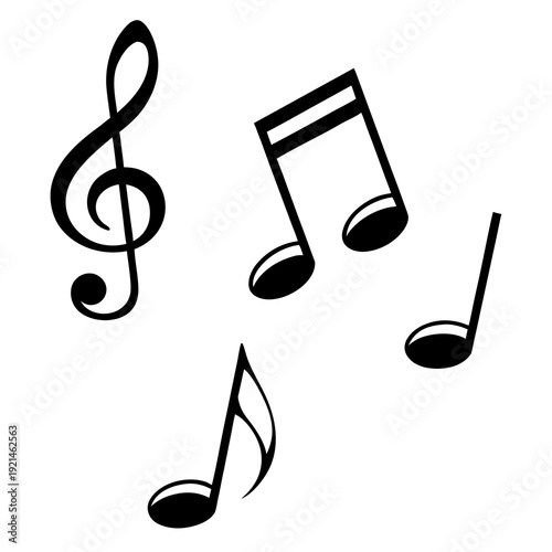 A group of music notes on a white background Vector