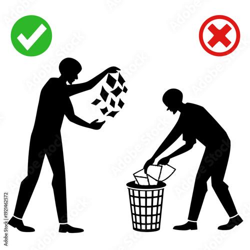 Proper waste disposal illustration Vector
