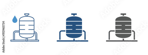 Refinery icons vector multiple style industrial refinery symbols