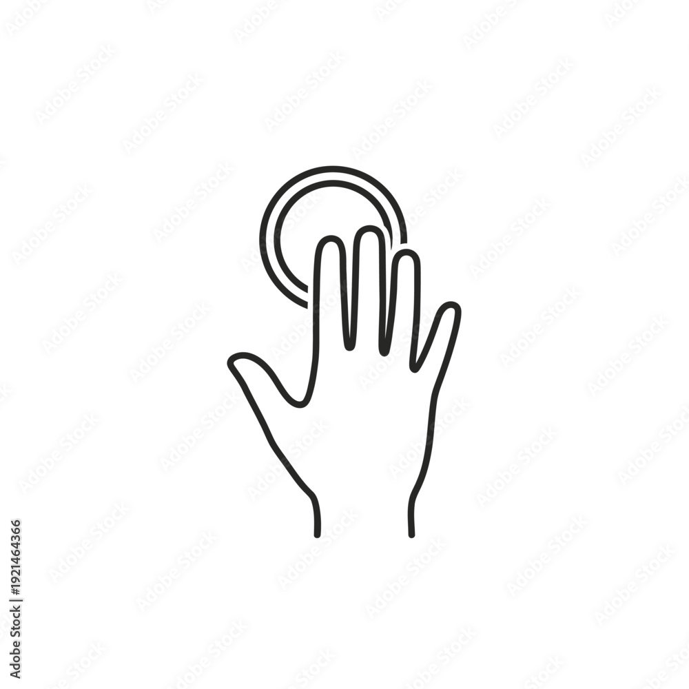 Obraz premium Hand Touching Virtual Interface Gesture.