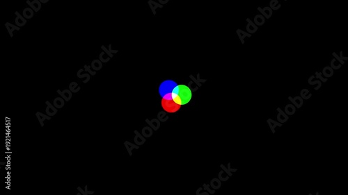 RGB Tri circular icon animation video 