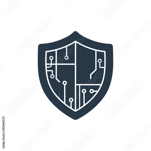 Cyber Security Shield Protection Icon Graphic.