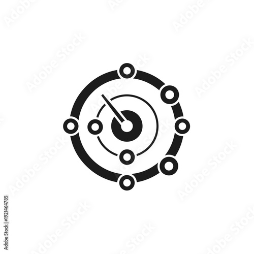 Black Target Icon with Arrow Center.