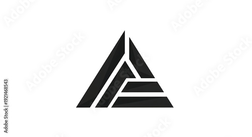 Letter A logo icon with black triangular shapes and white accents, modern minimalist design featuring typography, symbol, graphic with element and corporate elements for identity, branding projects,