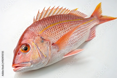 Freshly caught red snapper fish with vibrant coloration and fins