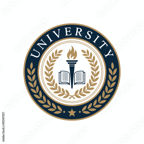 Education badge logo vector university, college, and school emblem design