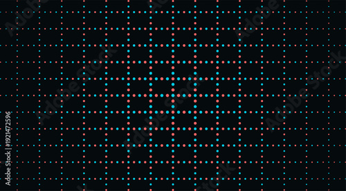 Modern Abstract Colorful Vector Digital Dotted Line Array on Dark Background