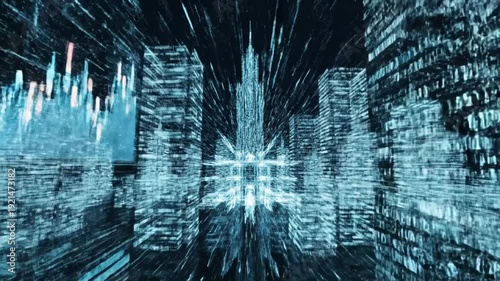 Futuristic Cityscape - A Digital Metropolis in Motion.