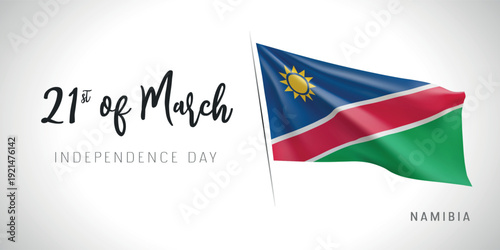 Namibia independence day vector banner, greeting card.
