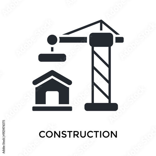 Construction Icon Glyph Style. Vector Illustration For Graphic Design