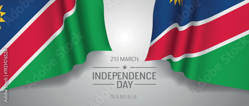 Namibia happy independence day greeting card, banner with template text vector illustration