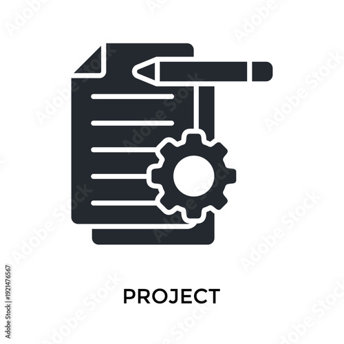 Project Icon Glyph Style. Vector Illustration For Graphic Design