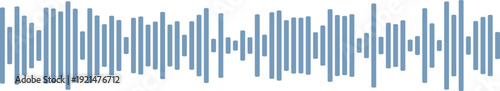 Blue sound wave visualization on a white background