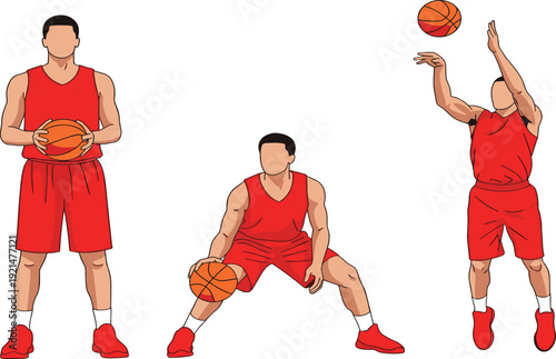 Australian Kangaroo Vector Illustration Set with Jumping and Standing Poses with Joey in Pouch Isolated on White Background