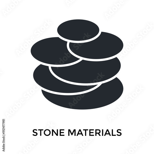 Stone Materials Icon Glyph Style. Vector Illustration For Graphic Design
