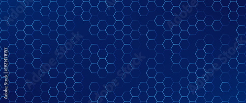 Abstract Digital Blue Hexagons Pattern Business or Science Research Background. Medical or Tech Innovation Online Webinar Presentation Event.vector illustration