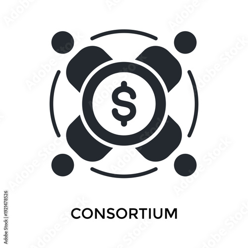 Consortium Icon Glyph Style. Vector Illustration For Graphic Design