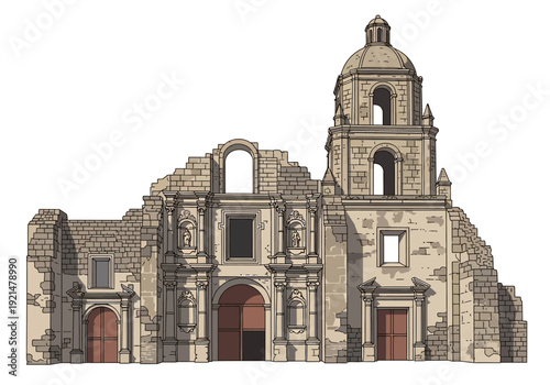 Old stone church building facade.