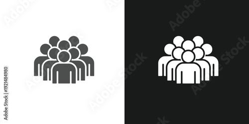 Illustration of diverse group of people standing together in unity and teamwork, showcasing solidarity and collective support in a simple graphic representation
