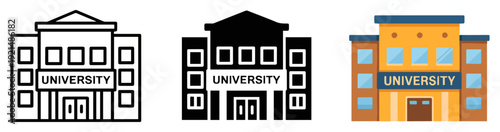 university campus education building icon