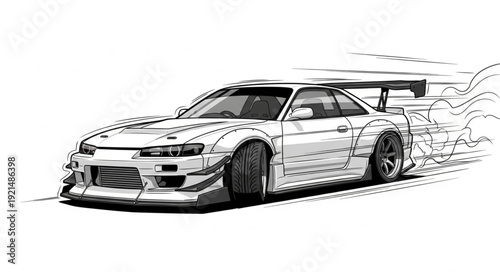 Racing Car Speed Illustration Sketch.