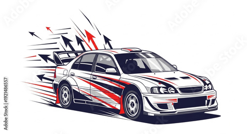 Racing Car Speed Motion Illustration.