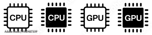 cpu gpu processor chip icon