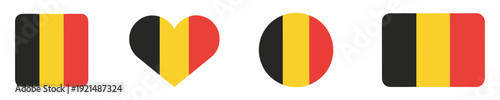 belgium flag icon set vector