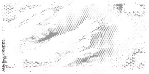 Vintage black ink splatter and abstract grunge paint texture vector illustration featuring a dirty spray pattern on an old paper frame border design