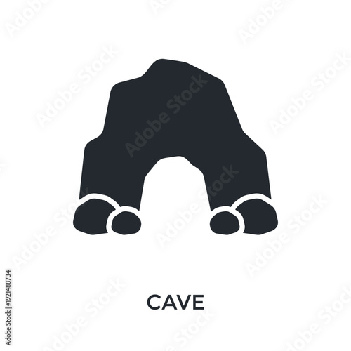 Cave Icon Glyph Style. Vector Illustration For Graphic Design