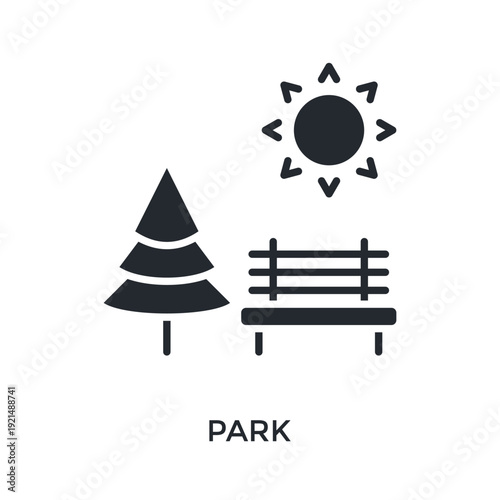 Park Icon Glyph Style. Vector Illustration For Graphic Design