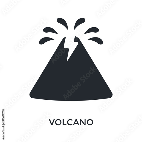 Volcano Icon Glyph Style. Vector Illustration For Graphic Design