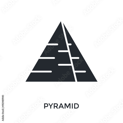 Pyramid Icon Glyph Style. Vector Illustration For Graphic Design