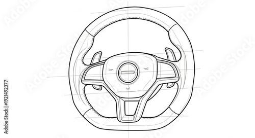 Steering Wheel Technical Drawing.