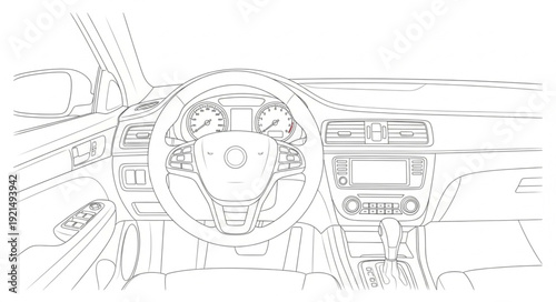 Steering Wheel Interior Car Dashboard.