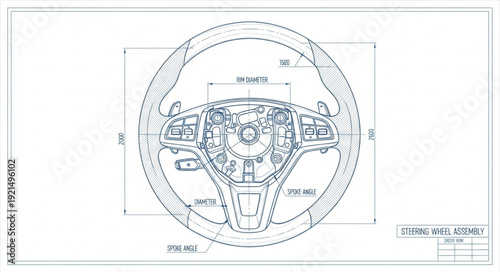 Technical Drawing of Mechanical Component.