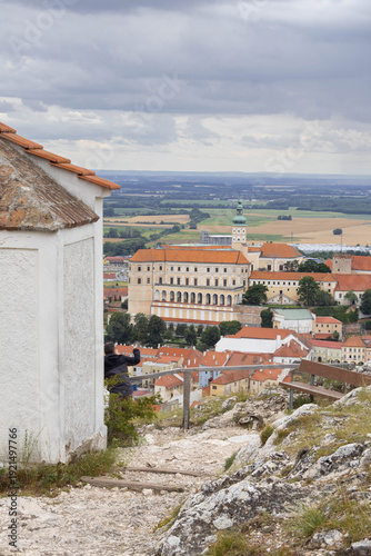 View of Mikulov Castle from Holy Hill with Chapel