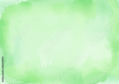 やわらかいグリーンの水彩背景テクスチャ素材