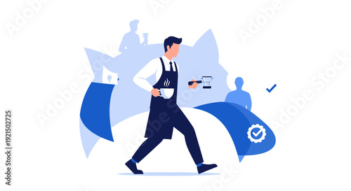 Professional Bartender Preparing a Cocktail in Modern Bar Scene