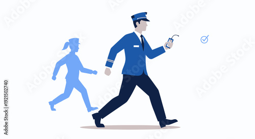 Businessman Running with Smartphone and Charging Cable