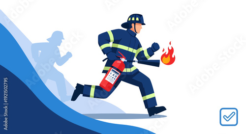 Firefighting Safety and Rescue Operation Illustration