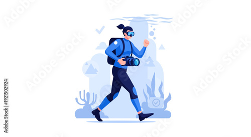Active male hiker exploring mountain trail with backpack and hiking gear