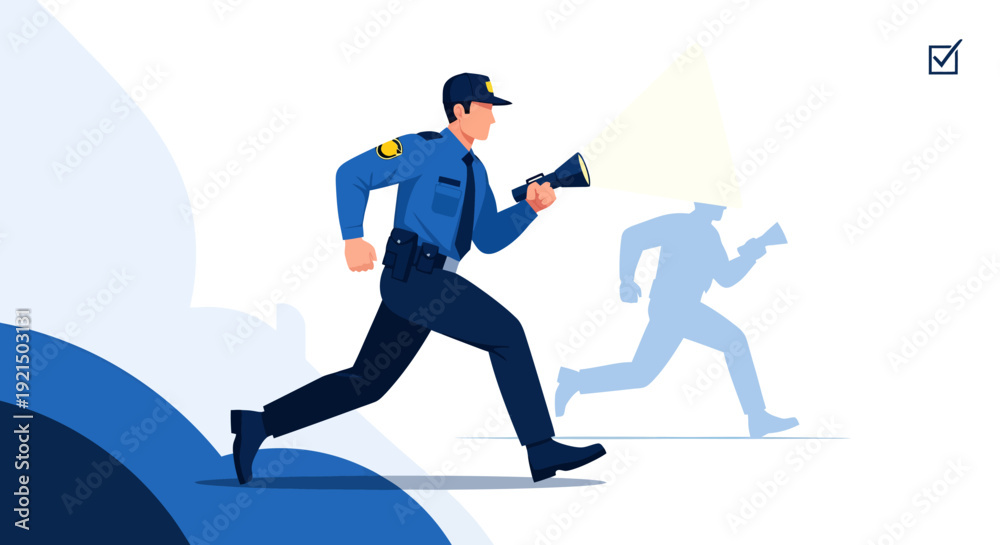 Fototapeta premium Businessman Running in Office Environment with Smartphone
