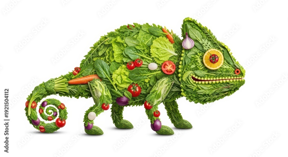 Fototapeta premium Vegetable Chameleon: Creative Food Art