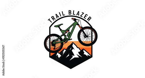 Trail Blazer Mountain Bike Logo Design.