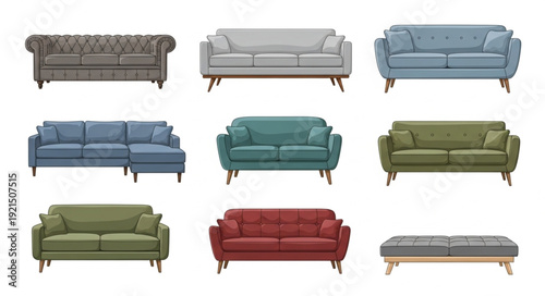 Various Colorful Sofas and Couches.