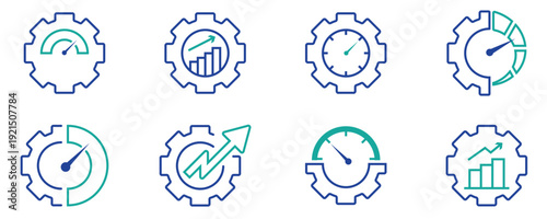 Productivity and Performance Cogwheel Icons Pack