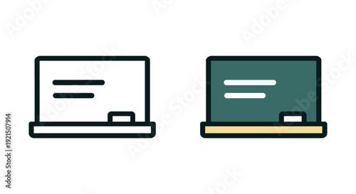 Classroom Blackboard Flat and Outline Icon – Teaching Vector