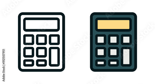 Calculator Flat and Line Icon – Math School Vector Symbol